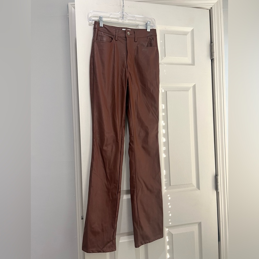WeWoreWhat Croc Embossed Leather Pants - Picture 4 of 9